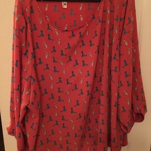 Plus size cat blouse